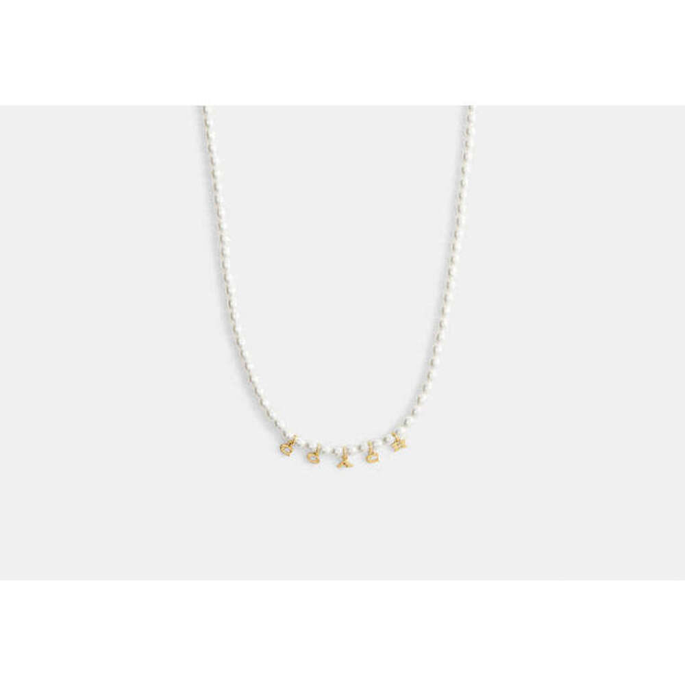 Coach Charms Pearl Cubic Zirconia Necklace + Dust Bag Nwt ❤️ - Picture 6 of 9